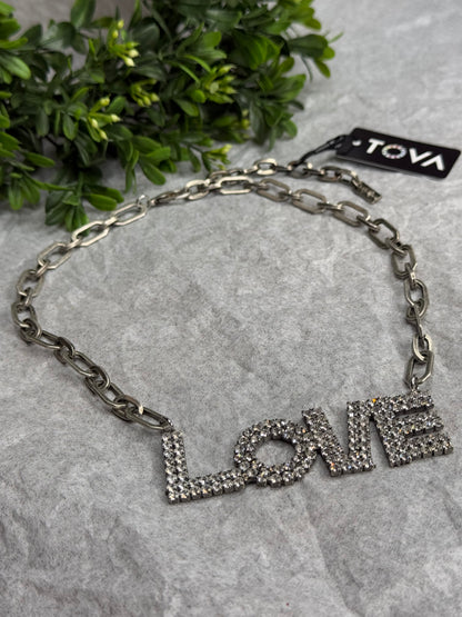 La La Love Necklace in Antique Silver
