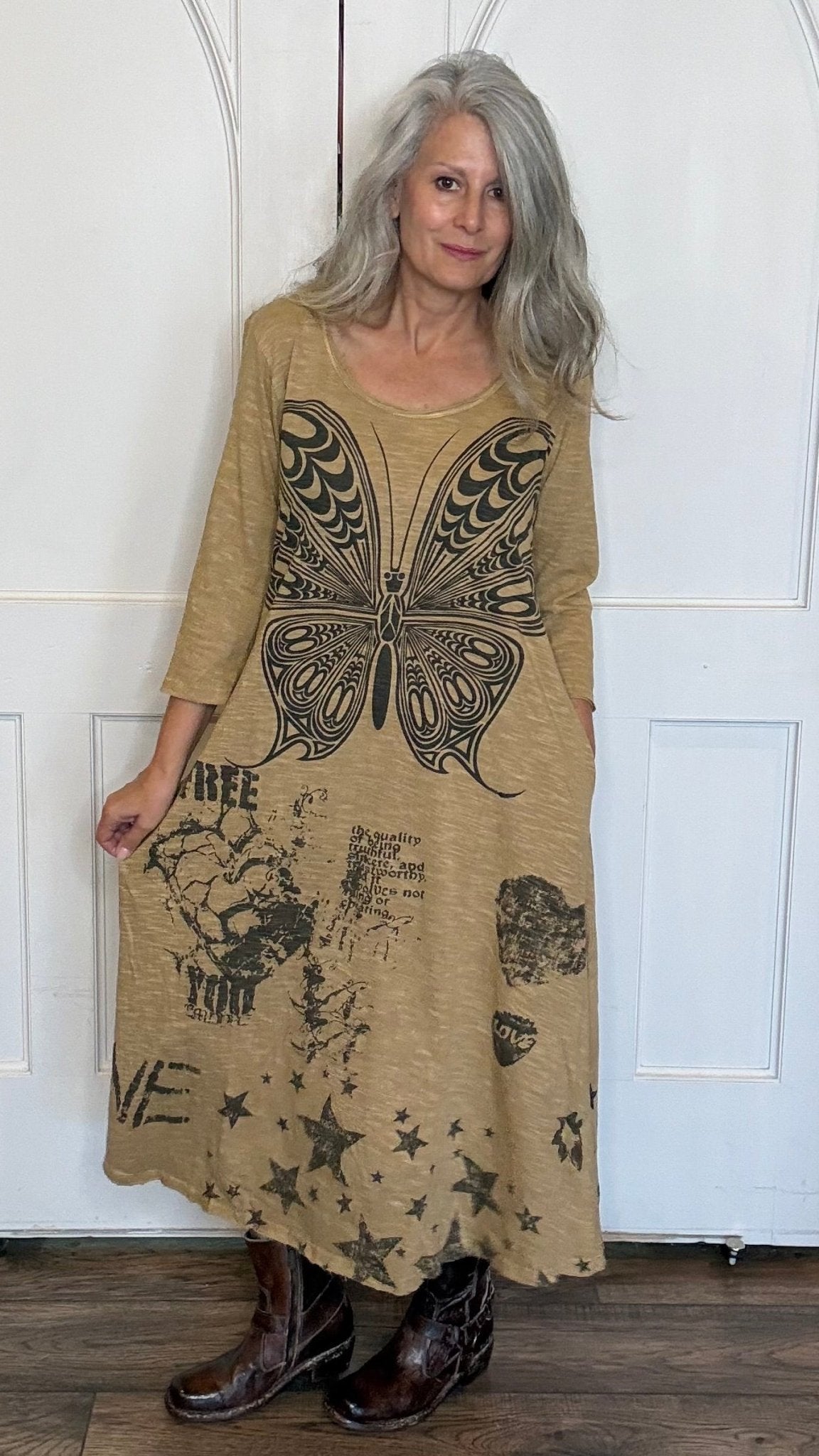 Butterfly Maxi Dress - Vintage Vault Boutique