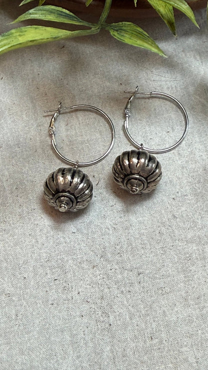 Simple Embossed Dangle Earrings - Vintage Vault Boutique