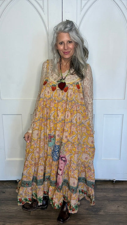 Sunwashed Bloom Dress - Golden - Vintage Vault Boutique