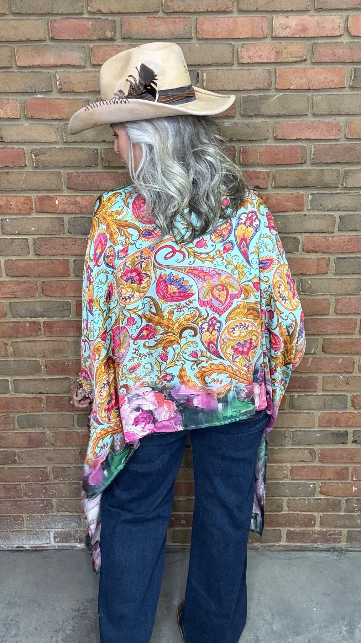 Colorful Paisley Silk Kimono - Vintage Vault Boutique