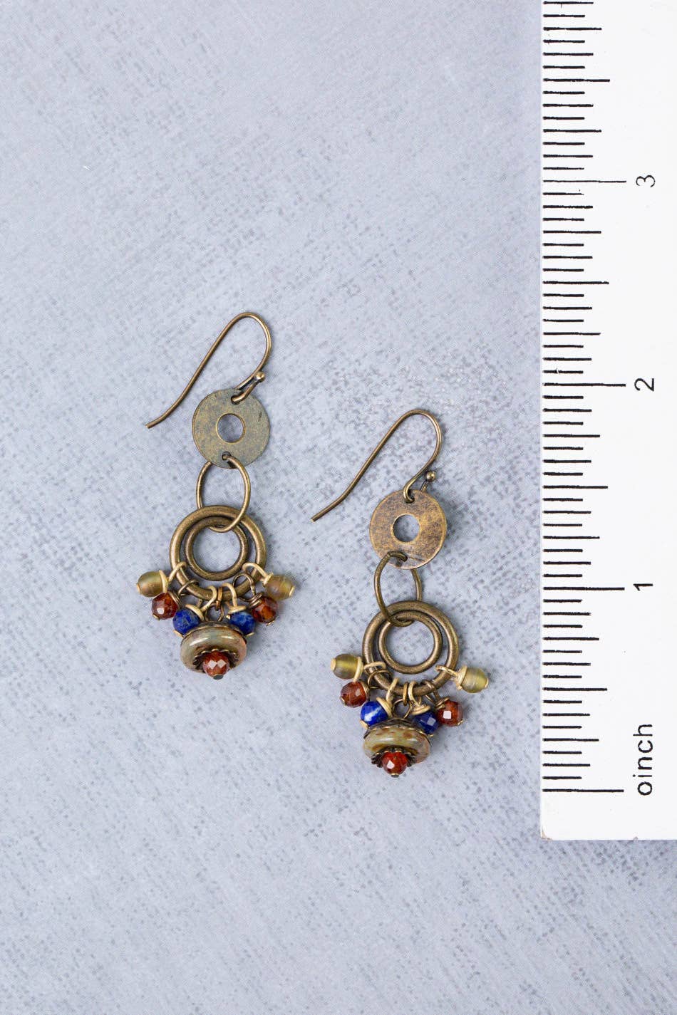 Sacred Heart Czech Glass Dangle Earrings E024 - Vintage Vault Boutique