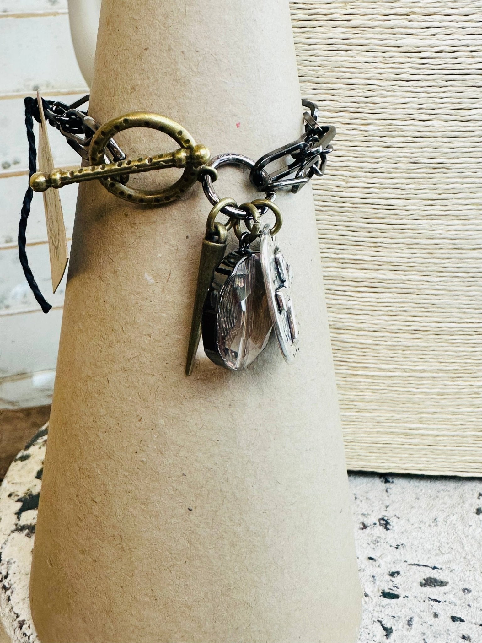 Gorgeous Gunmetal Crystal Bracelet - Vintage Vault Boutique