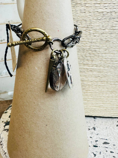 Gorgeous Gunmetal Crystal Bracelet - Vintage Vault Boutique
