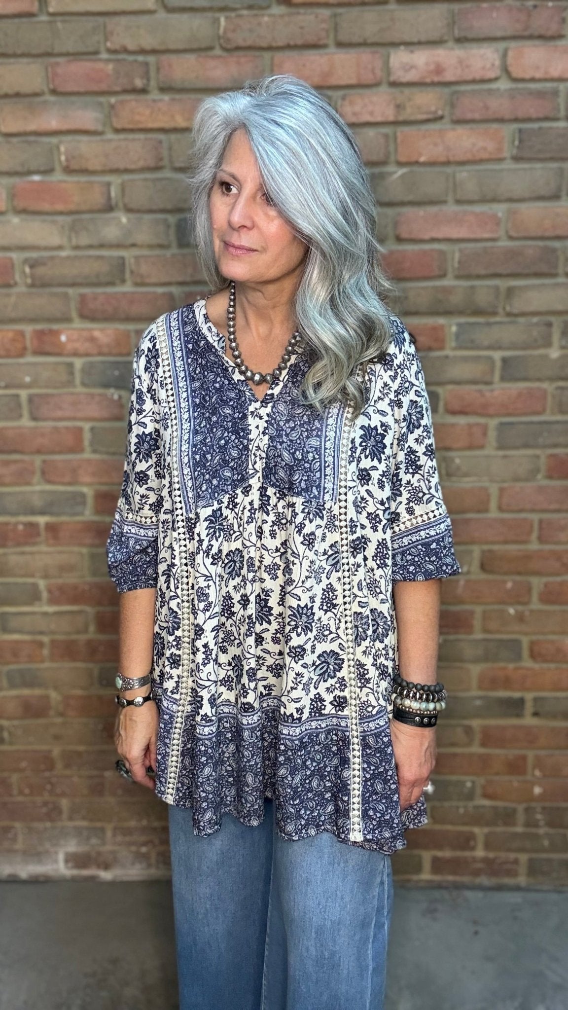 Lace Trim Tunic Top - Vintage Vault Boutique