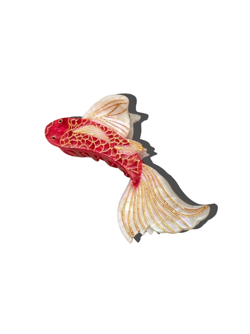 Hand Painted Koi Fish Claw Hair Clip