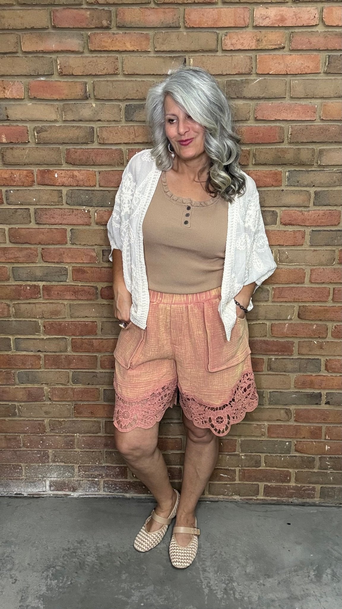 Ruffle Hem Knitted Tank Top -Mocha - Vintage Vault Boutique