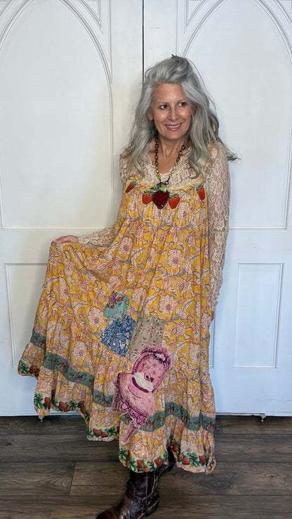 Sunwashed Bloom Dress - Golden - Vintage Vault Boutique