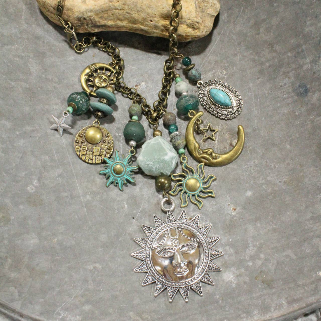 Day &amp; Night Bronze Charmed Necklace