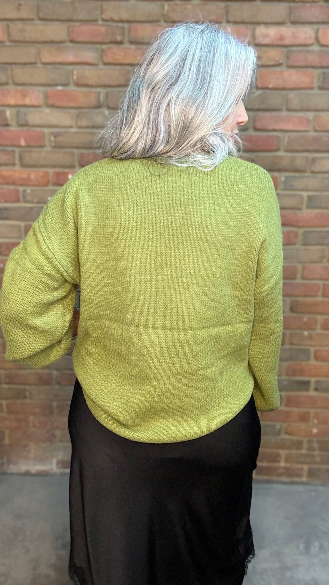 Monarch Butterfly on Green Sweater - Vintage Vault Boutique
