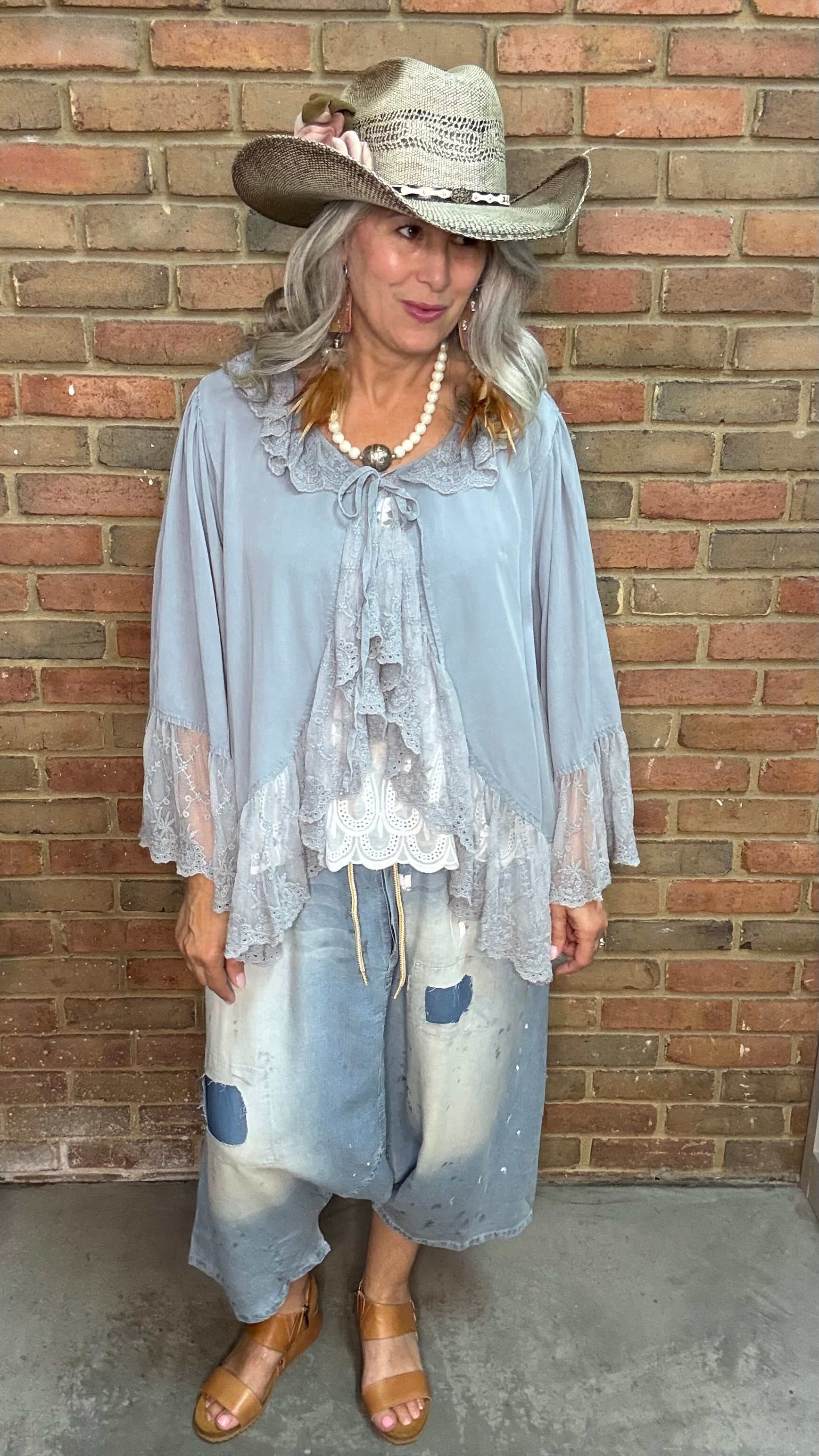 Ruffle Front Tie Top