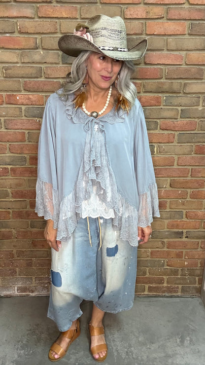 Ruffle Front Tie Top