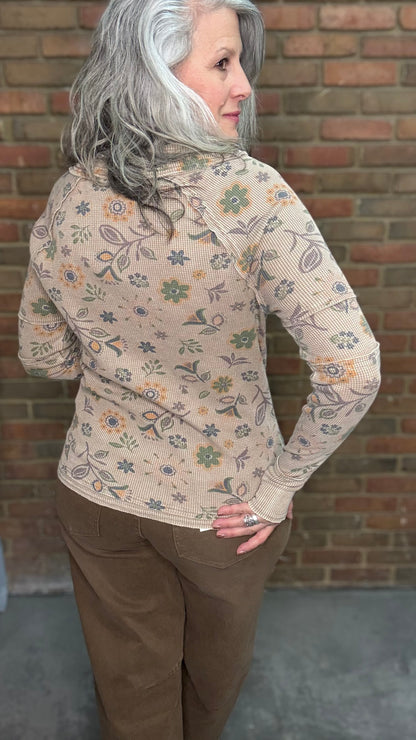 Floral Washed Henley