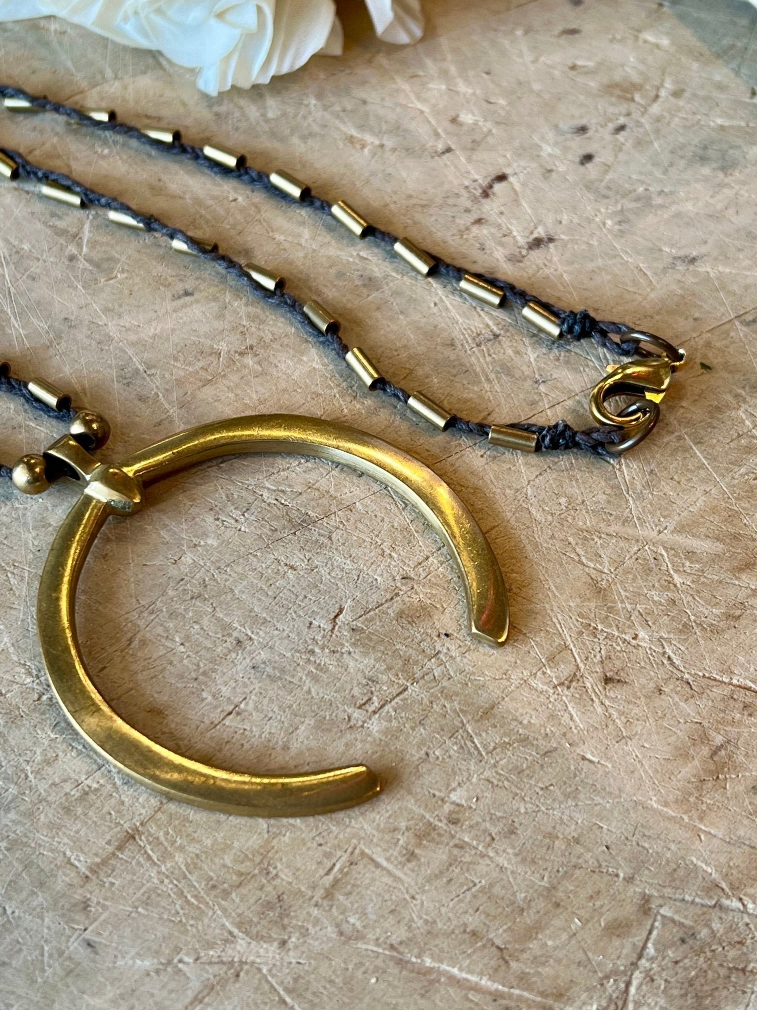 Brass Horseshoe Necklace - Vintage Vault Boutique