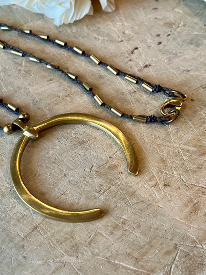 Brass Horseshoe Necklace