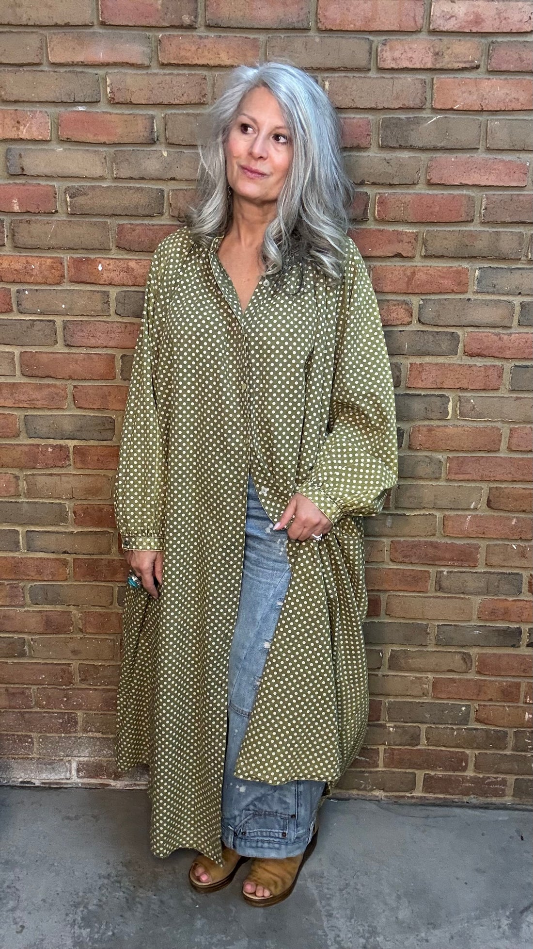Sweet Nothings Dress Olive Dot