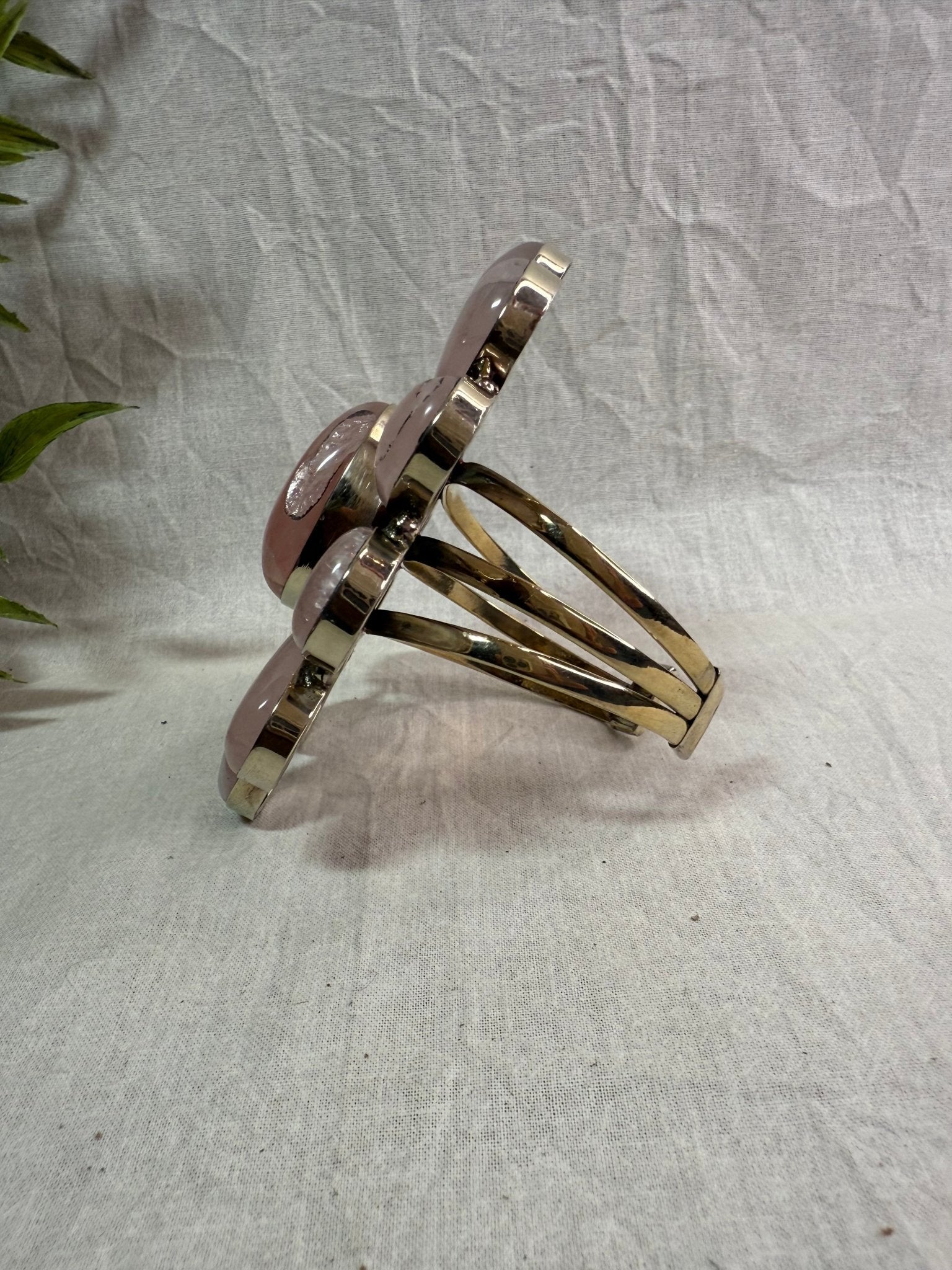 Smokey Rose Flower Cuff Bracelet - Vintage Vault Boutique