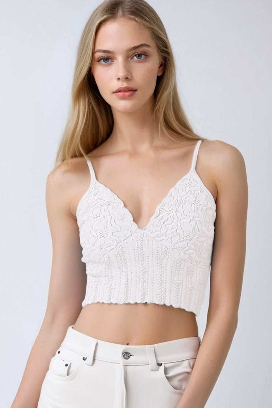 Lace Textured Bralette - Vintage Vault Boutique