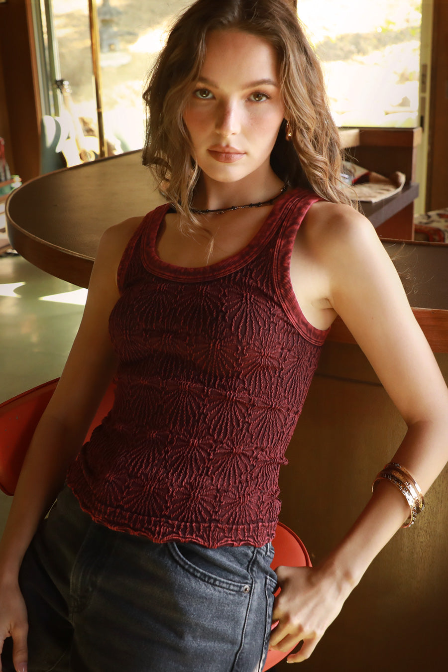 Vintage Reversible Lace Texture Top