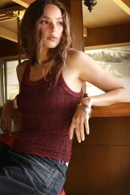 Vintage Reversible Lace Texture Top