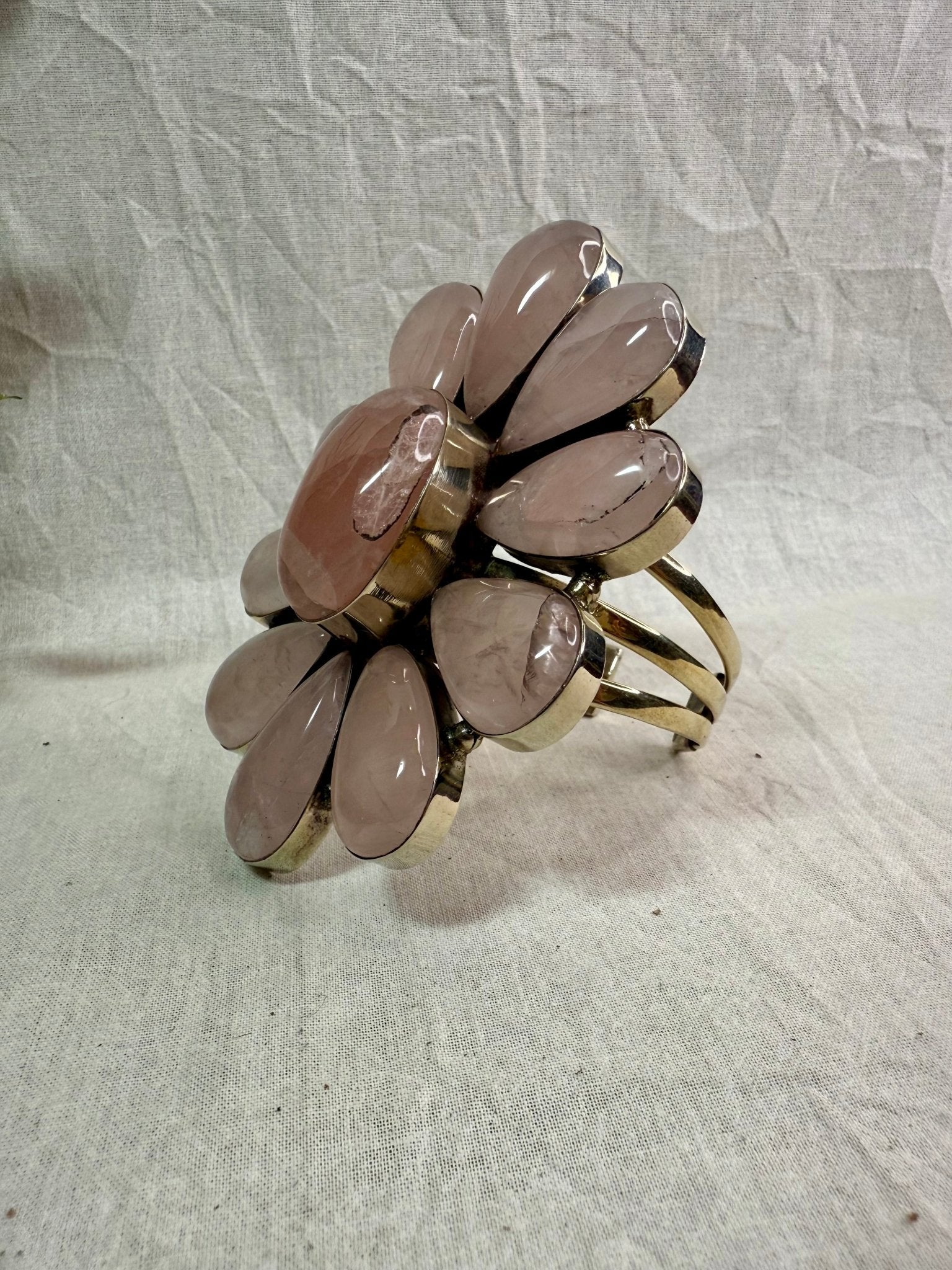 Smokey Rose Flower Cuff Bracelet - Vintage Vault Boutique