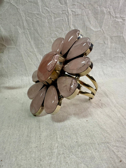 Smokey Rose Flower Cuff Bracelet - Vintage Vault Boutique