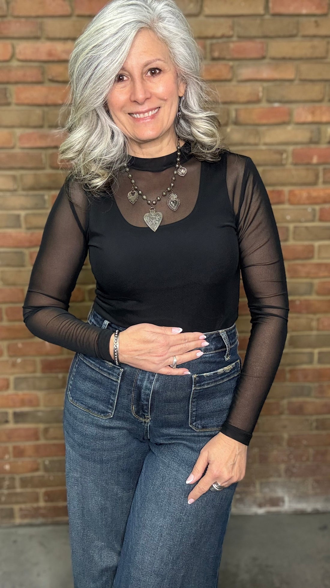 Solid Mesh Top Black