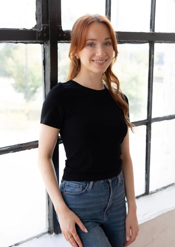 Short Sleeve Crop Top - Vintage Vault Boutique