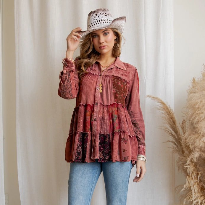 Vintage Tiered Shirt - Vintage Vault Boutique