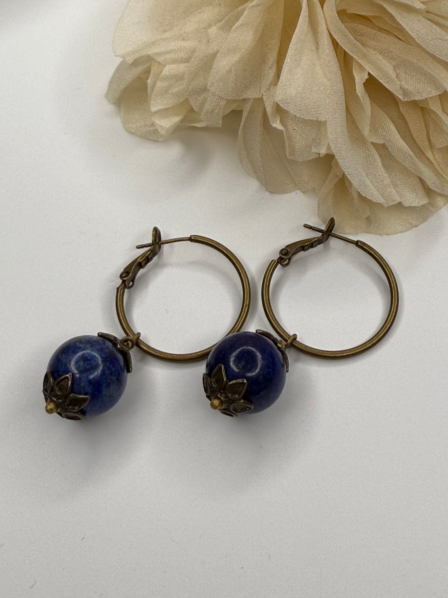 Blue Stone Drop Earring