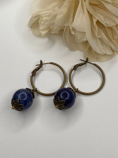 Blue Stone Drop Earring