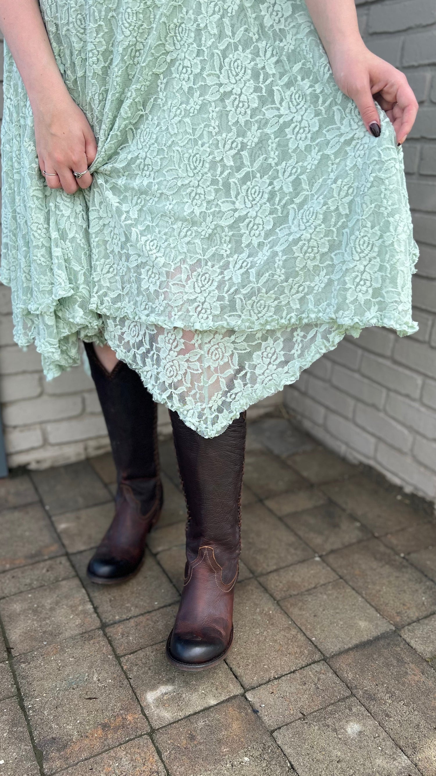 All Lace Mint Dress
