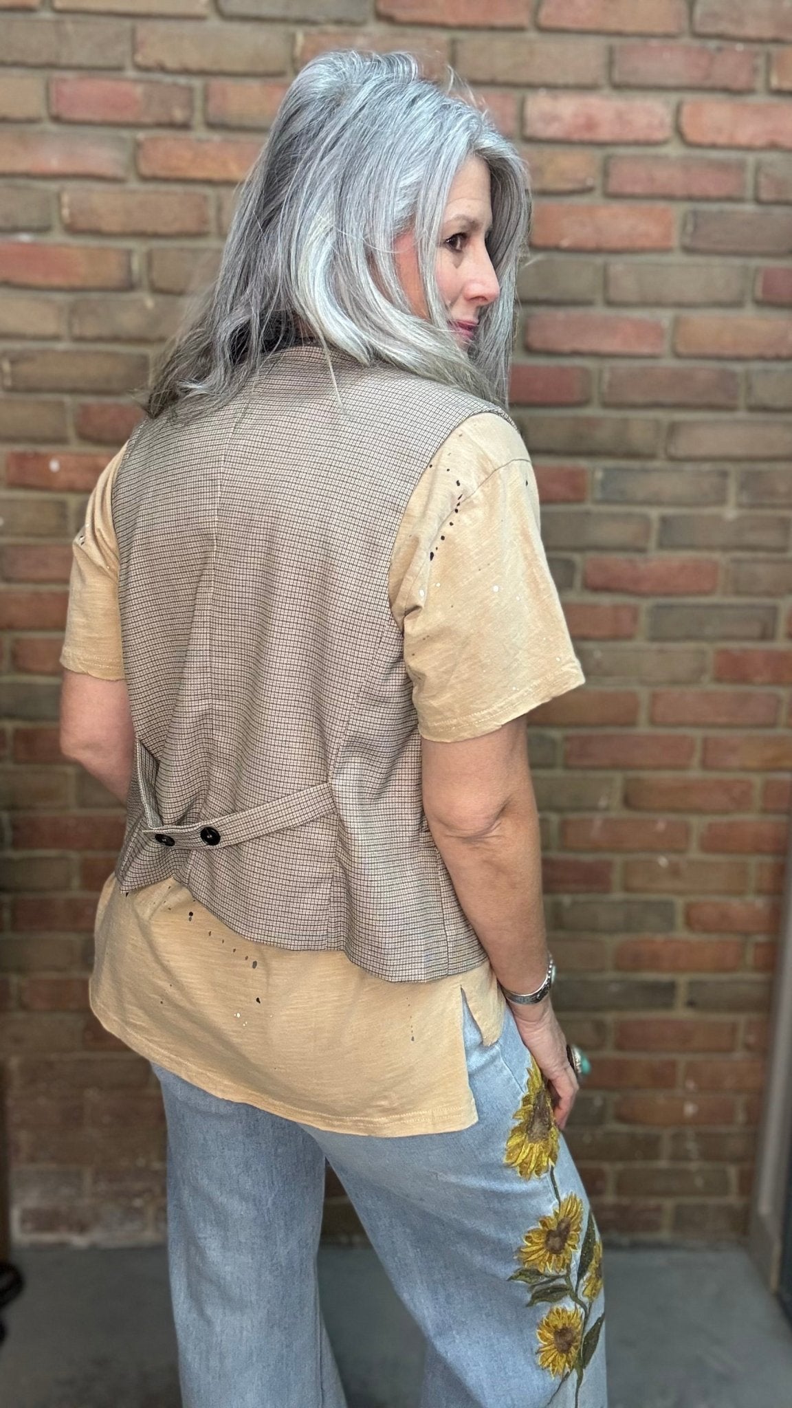 Plaid Button Down Vest - Vintage Vault Boutique