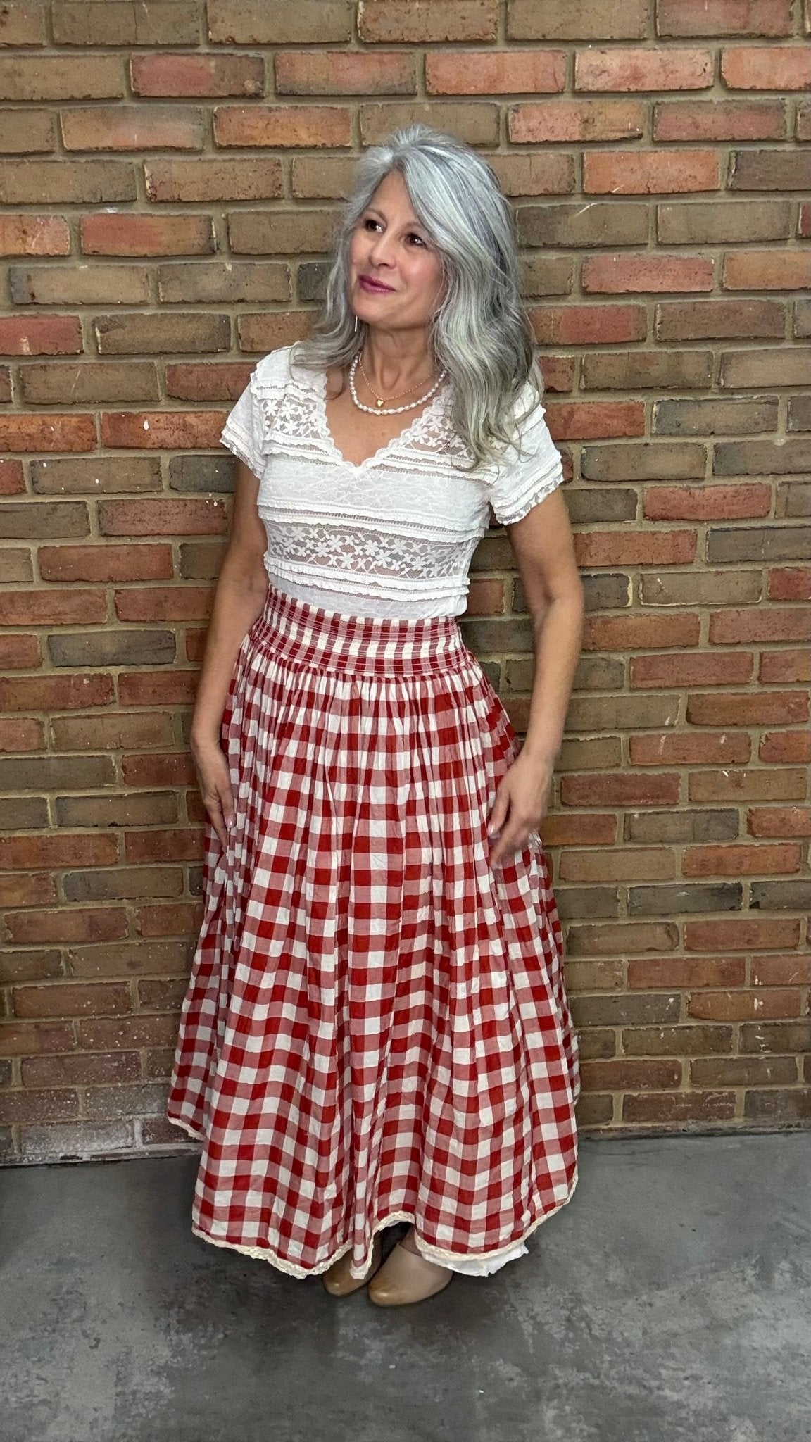 Red Plaid Skirt - Vintage Vault Boutique