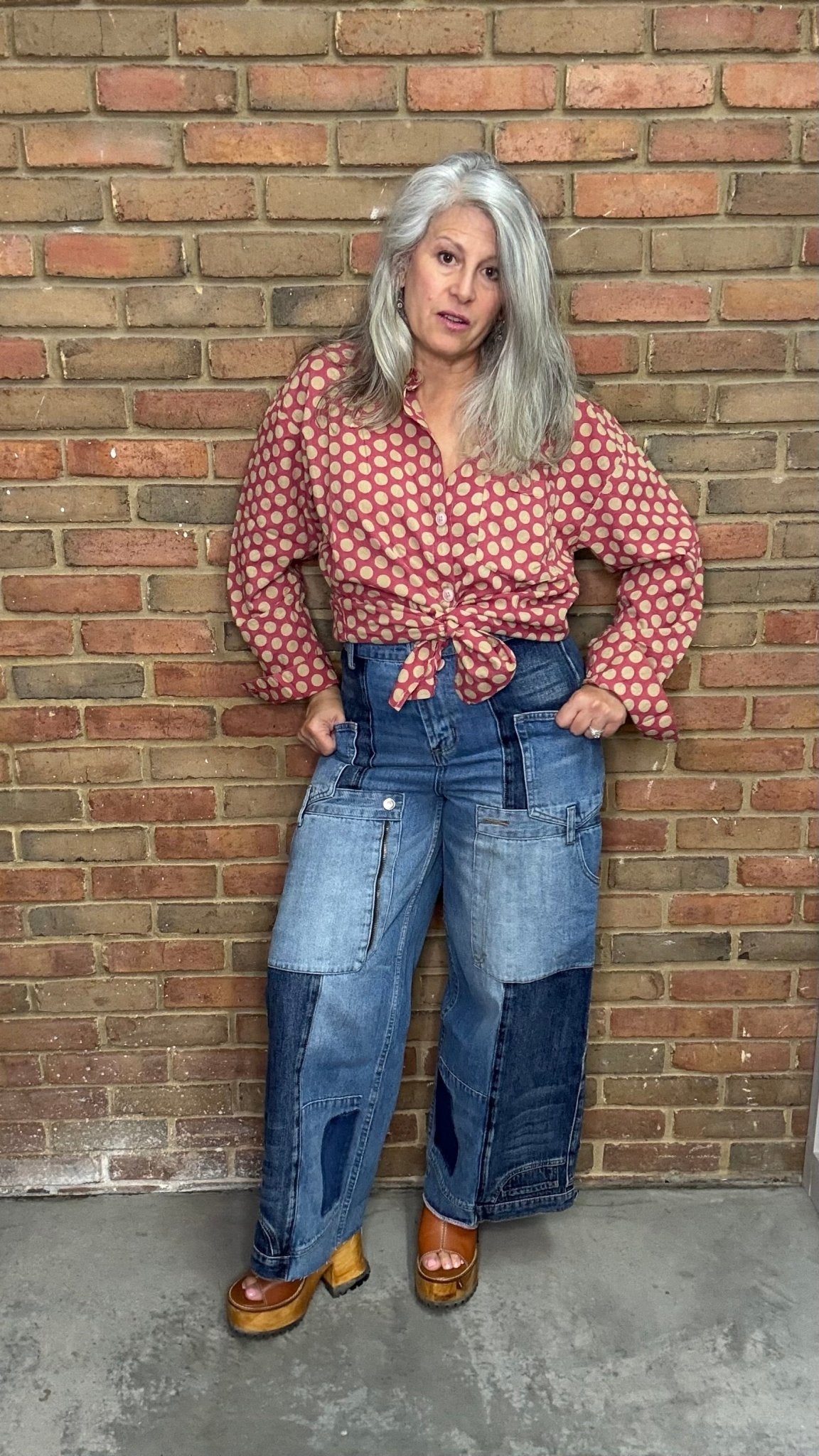 Upside Down Style Denim Pants - Vintage Vault Boutique