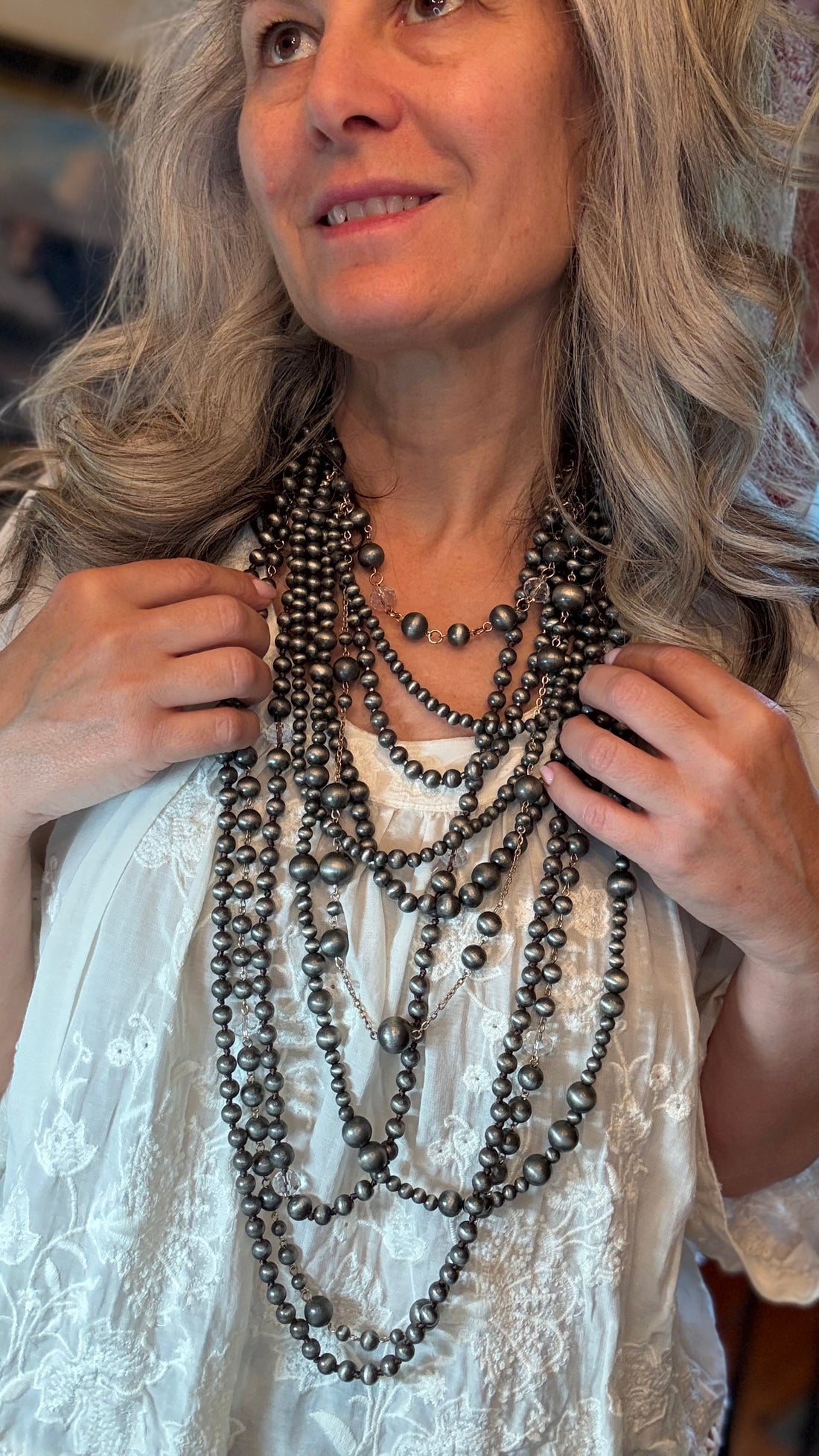 Multi Strand Desert Pearl Necklace