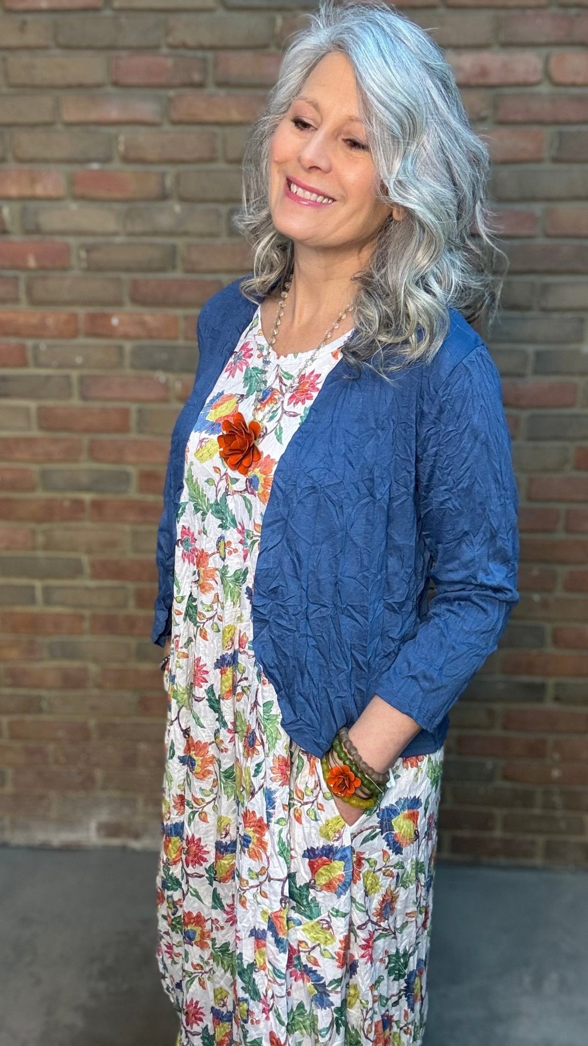 Bright Floral Crinkle Tank Dress - Vintage Vault Boutique
