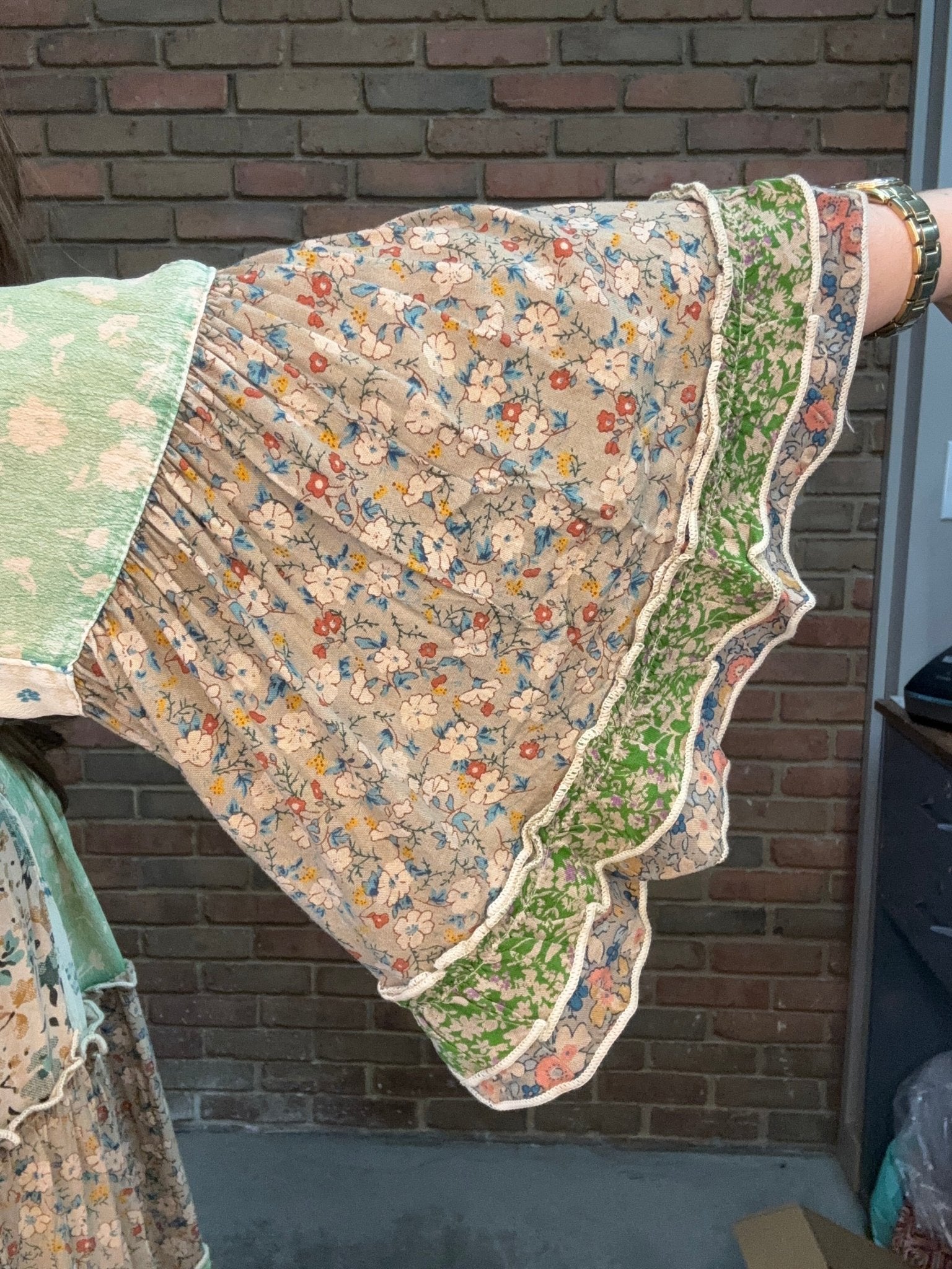 Vintage Patchwork Bell Sleeve Top - Vintage Vault Boutique