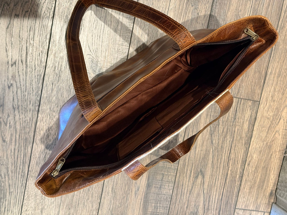 Large Cowhide Tote - Vintage Vault Boutique