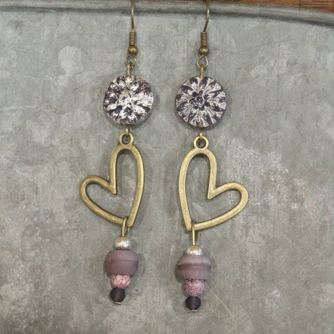 Czech These Out Plum Earrings