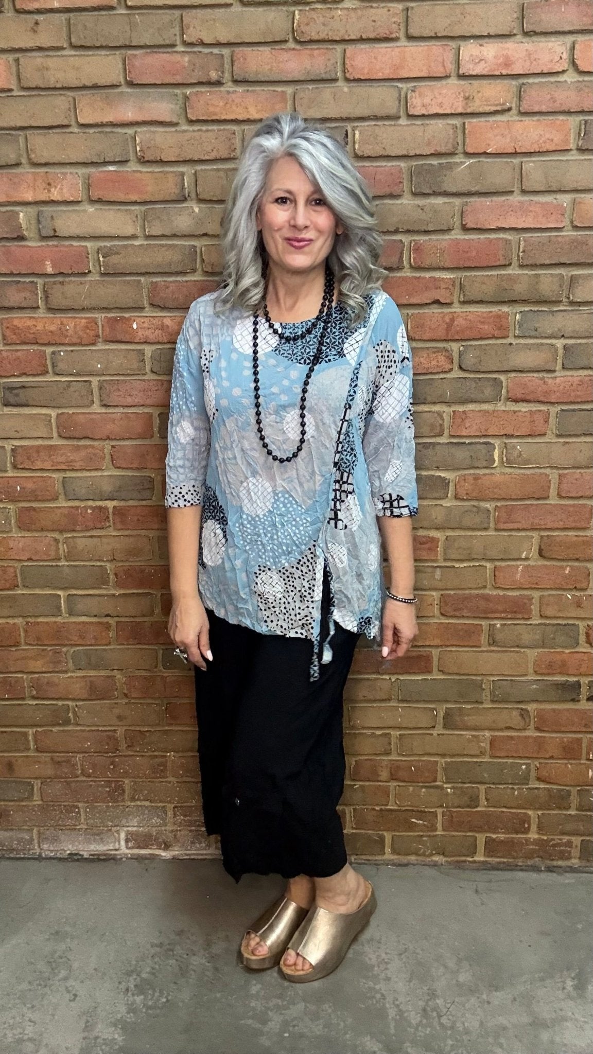 Laurie Top - Sky - Vintage Vault Boutique