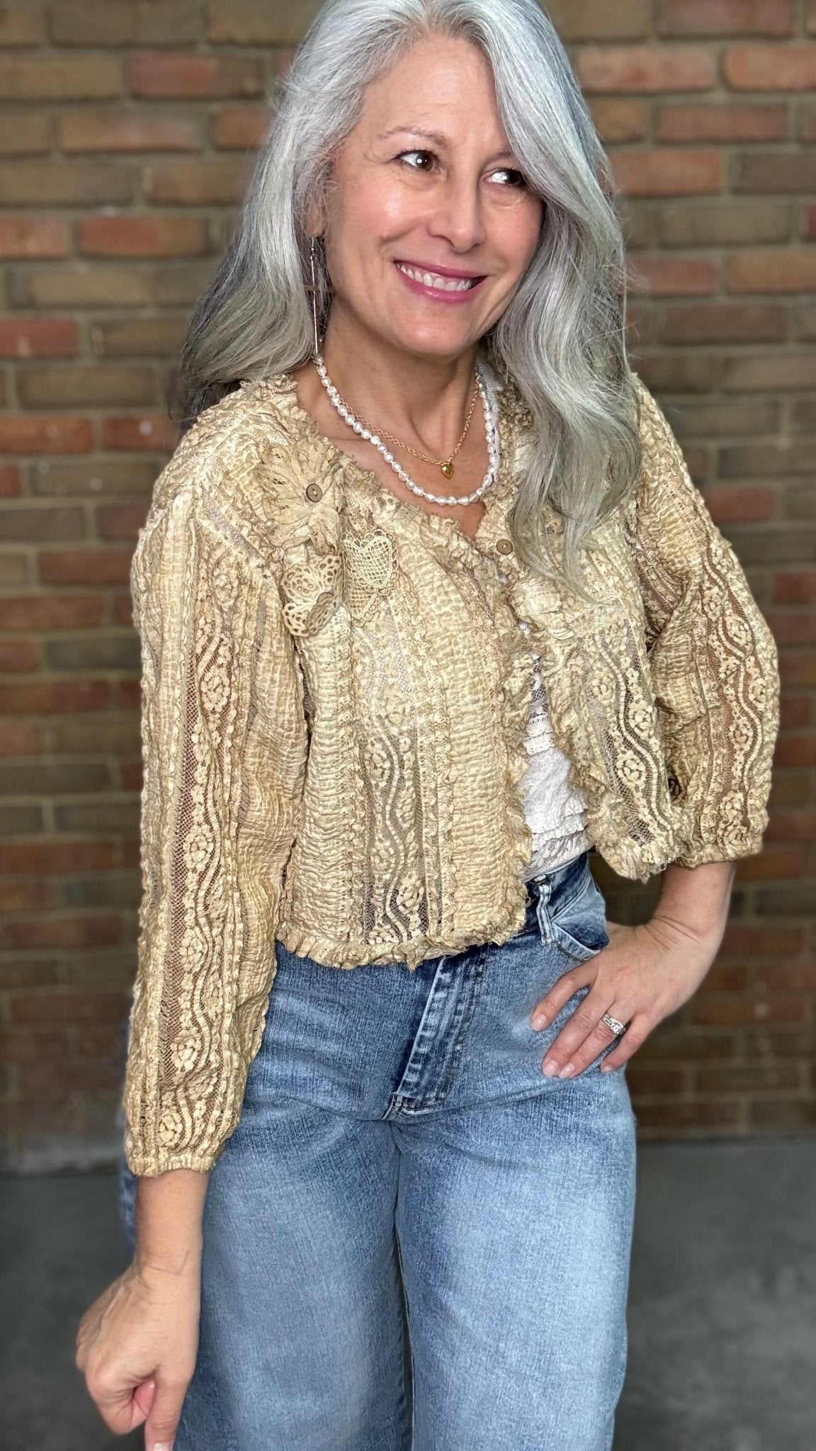 All Lace Crop Jacket - Vintage Vault Boutique