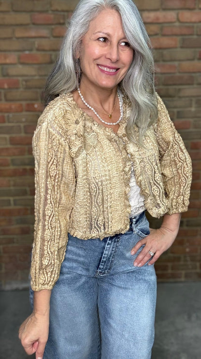 All Lace Crop Jacket - Vintage Vault Boutique