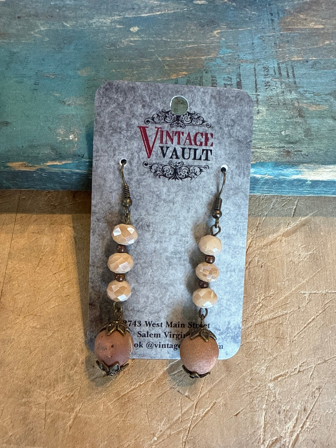 Semi Precious Stone Drop Earring - Vintage Vault Boutique