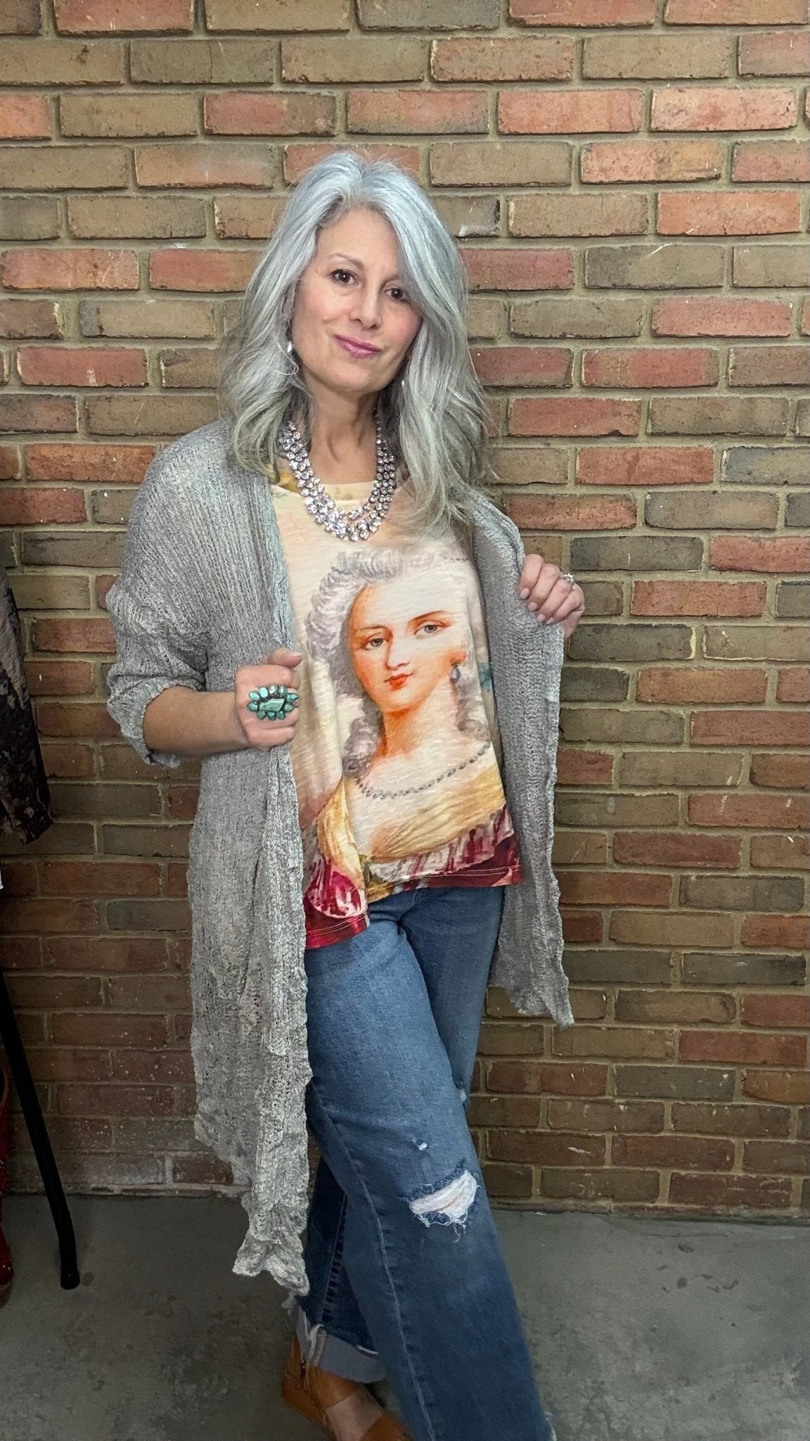 Lucetta Granite Knit Asymmetric Jacket - Vintage Vault Boutique
