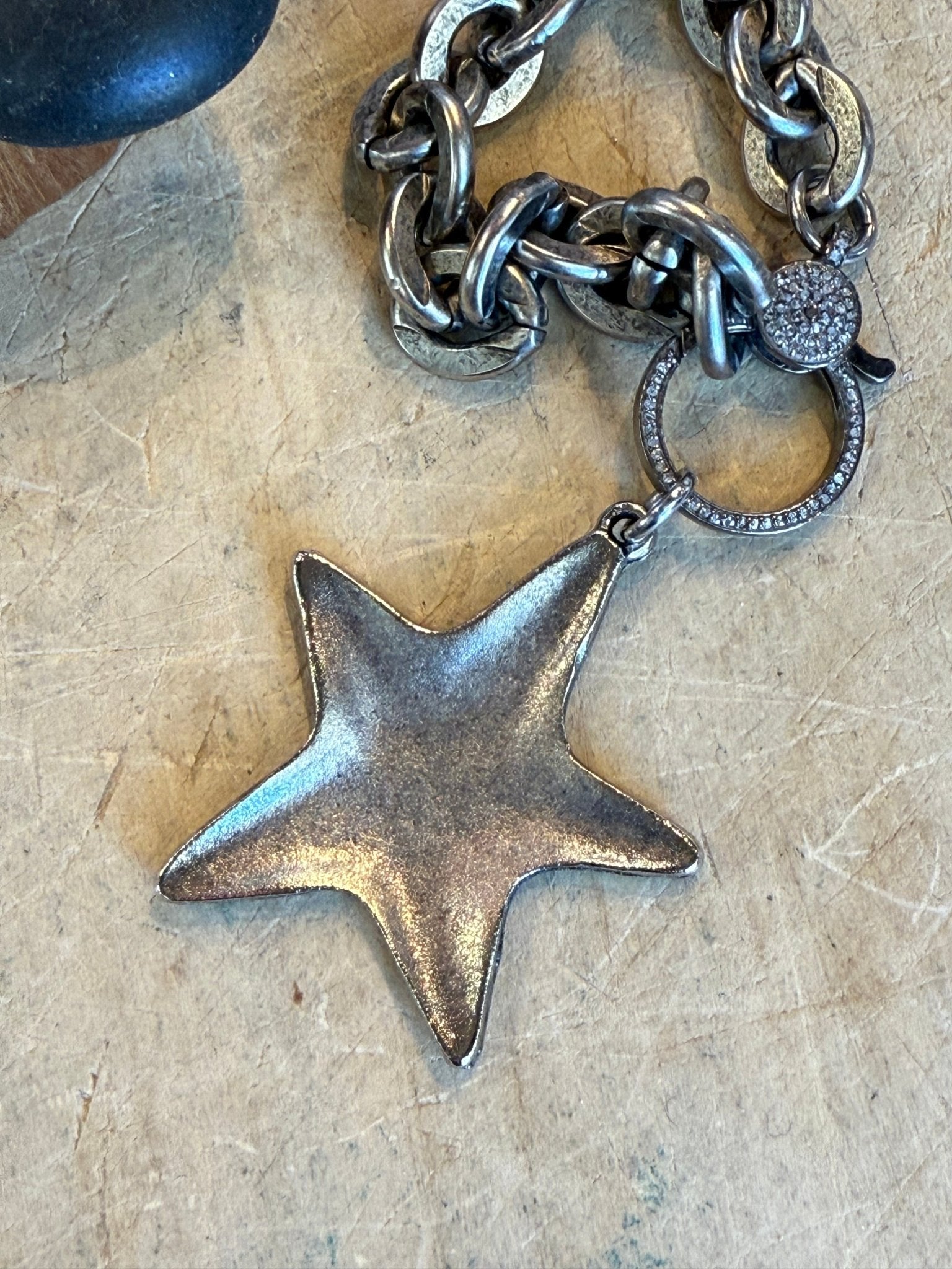 Star Charm on Diamond Clasp Necklace - Vintage Vault Boutique
