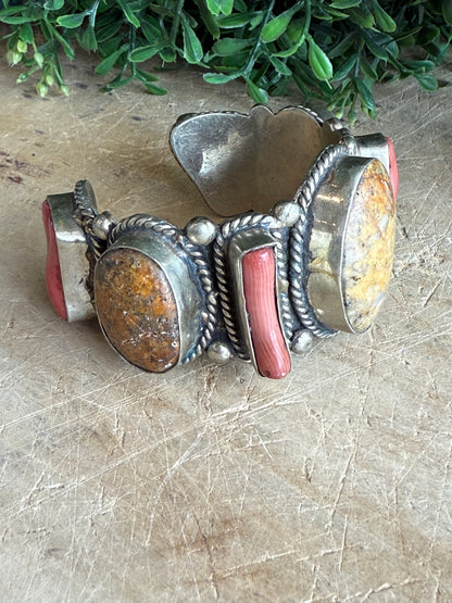 Large Mixed Stone Cuff