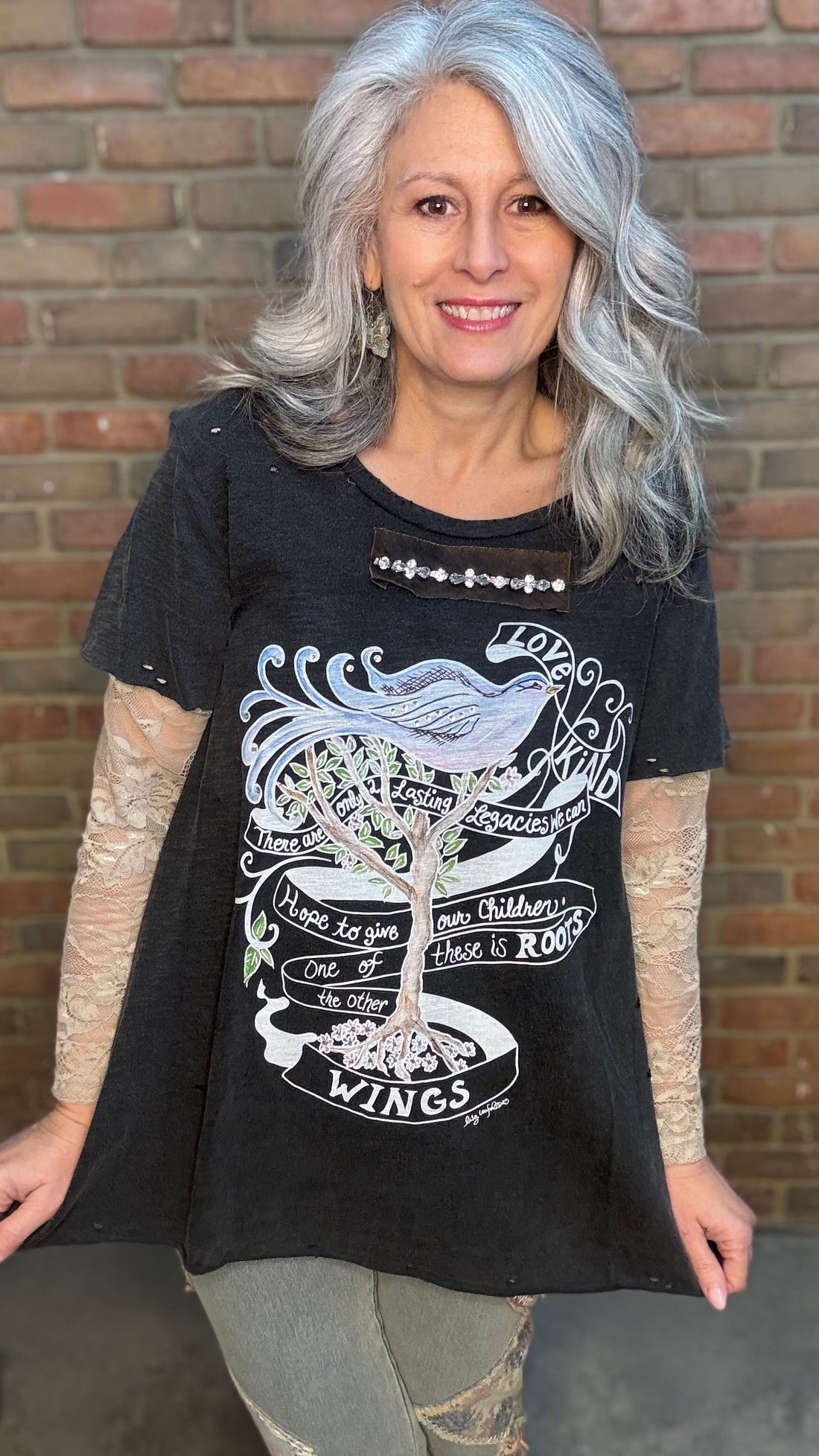 Taupe Lace Layering Top