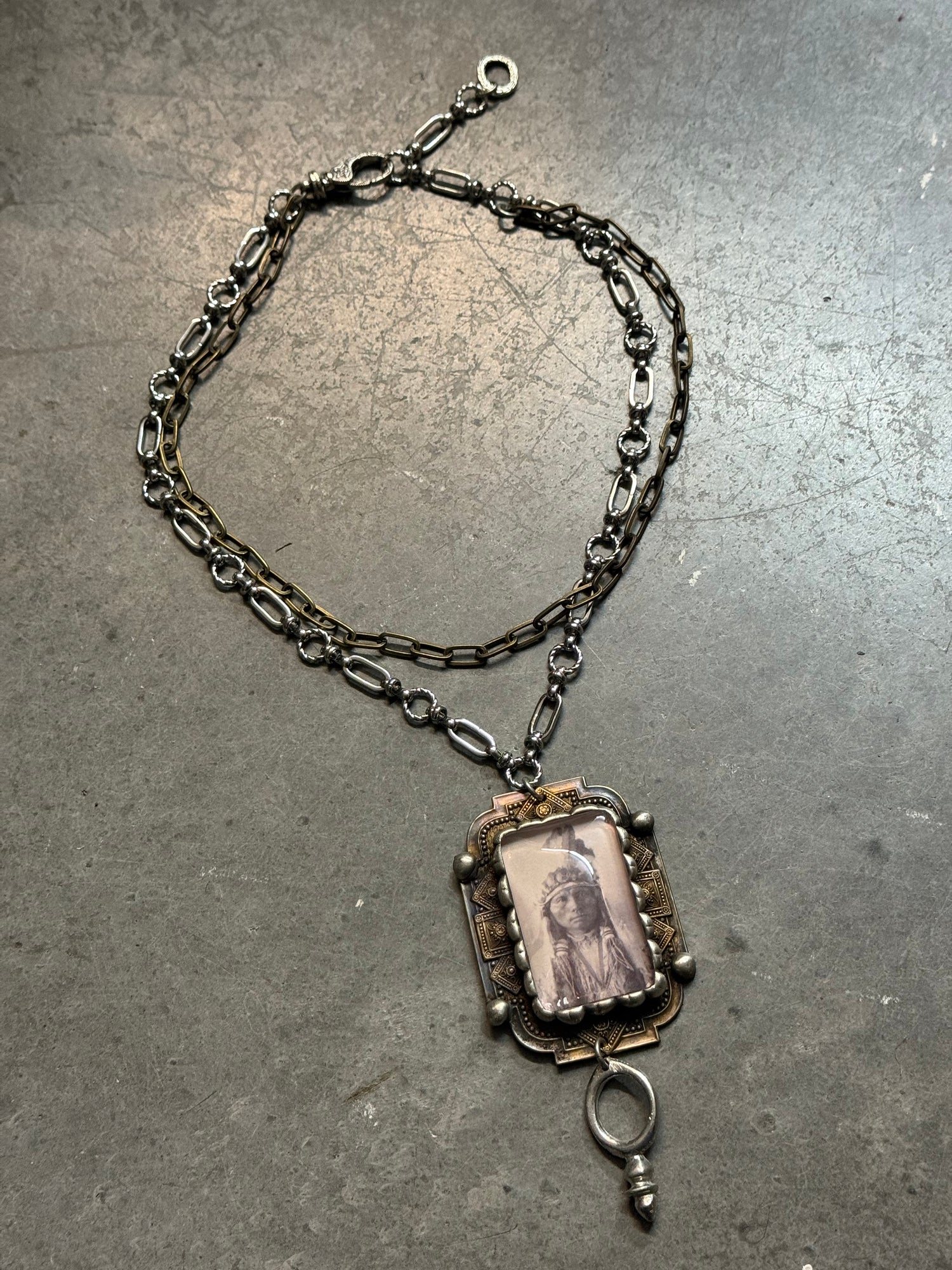 Native American Photo Necklace