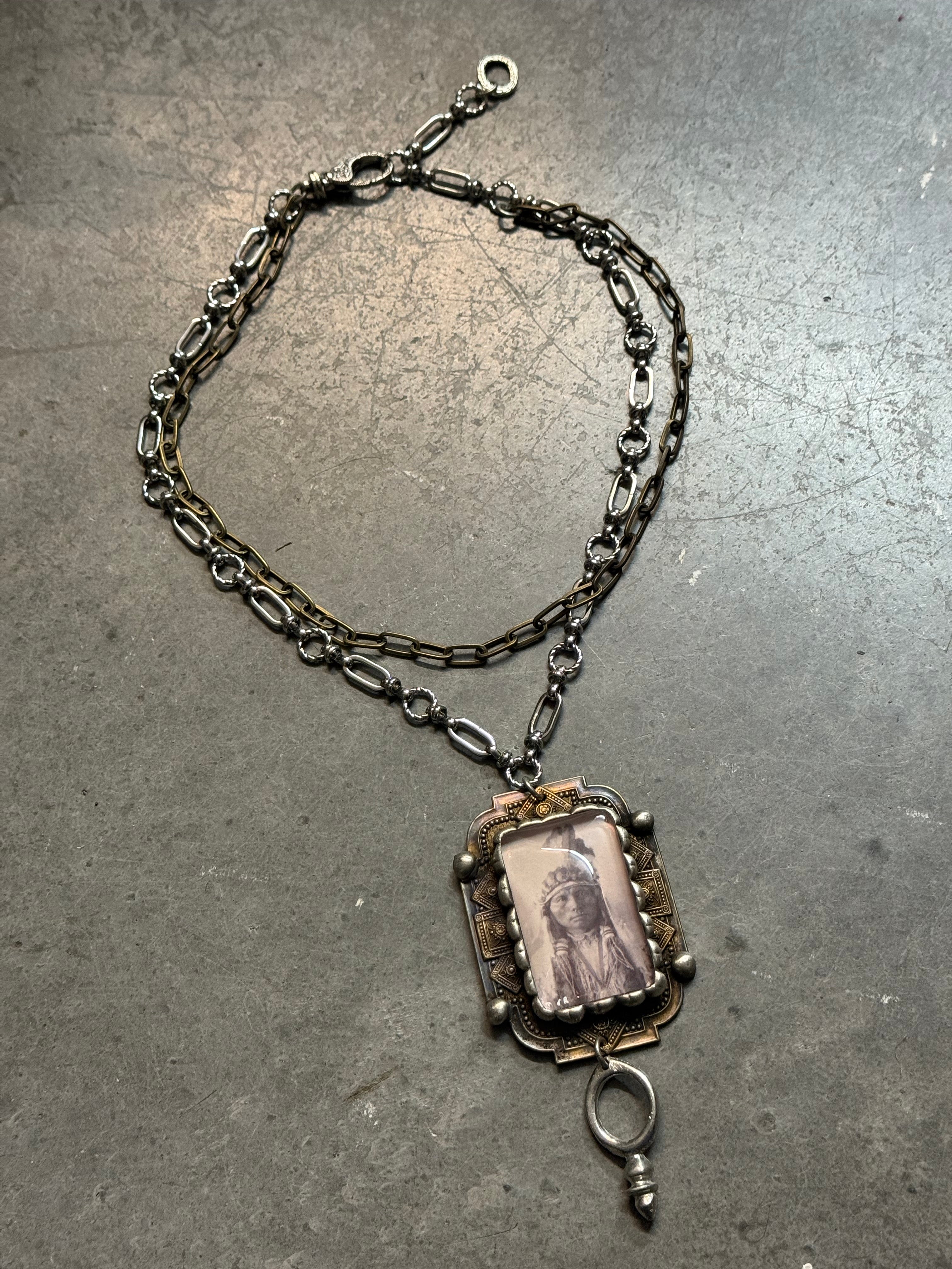 Native American Photo Necklace